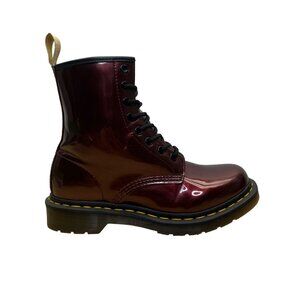 Dr. Martens Women’s Vegan Chrome Burgundy Lace-Up Cushion Sole Boots Size 7US